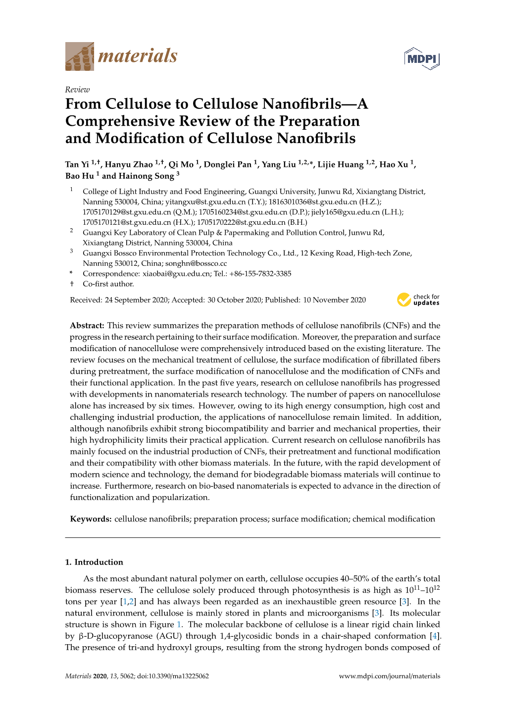 From Cellulose to Cellulose Nanofibrils—A Comprehensive