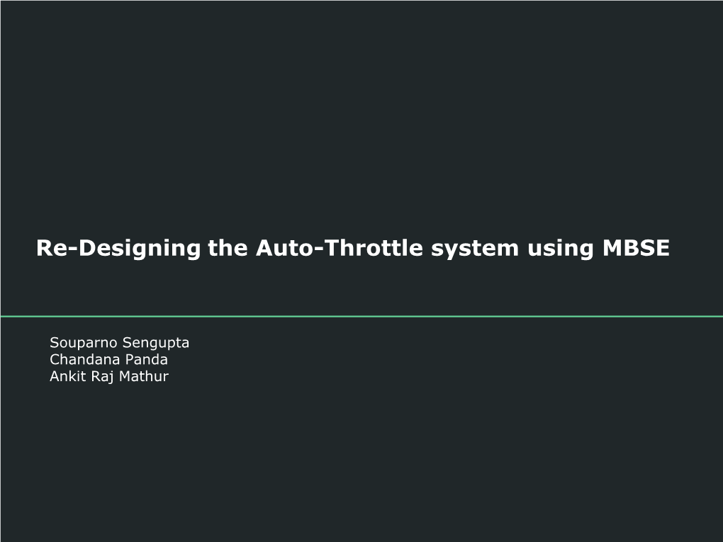 Re-Designing the Auto-Throttle System Using MBSE