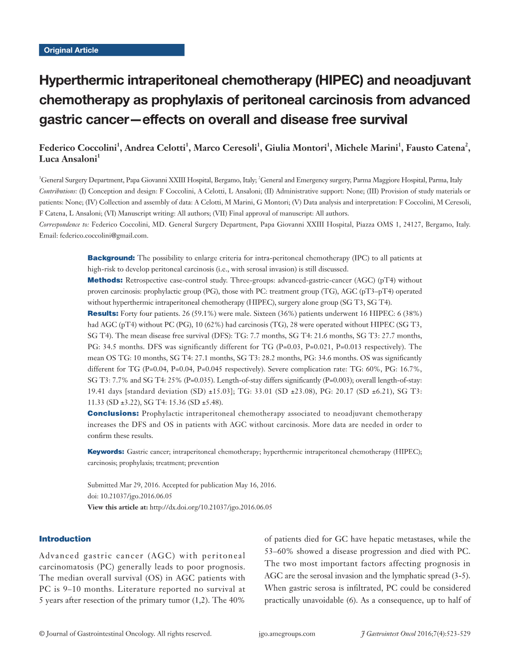 Hyperthermic Intraperitoneal Chemotherapy (HIPEC)