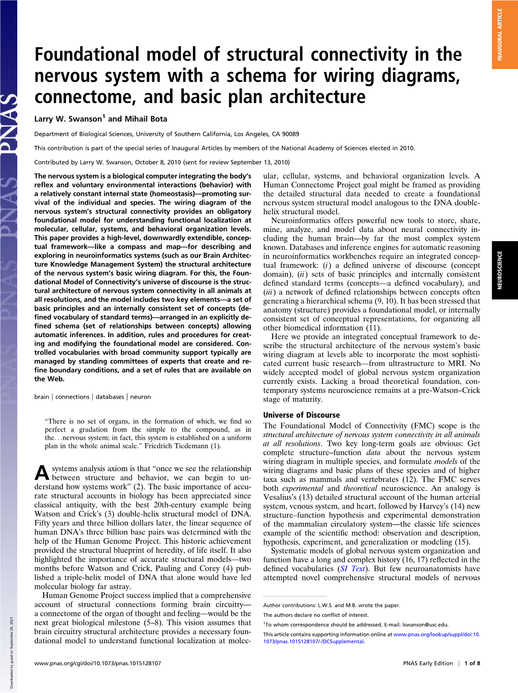 Foundational Model of Structural Connectivity in the Nervous System