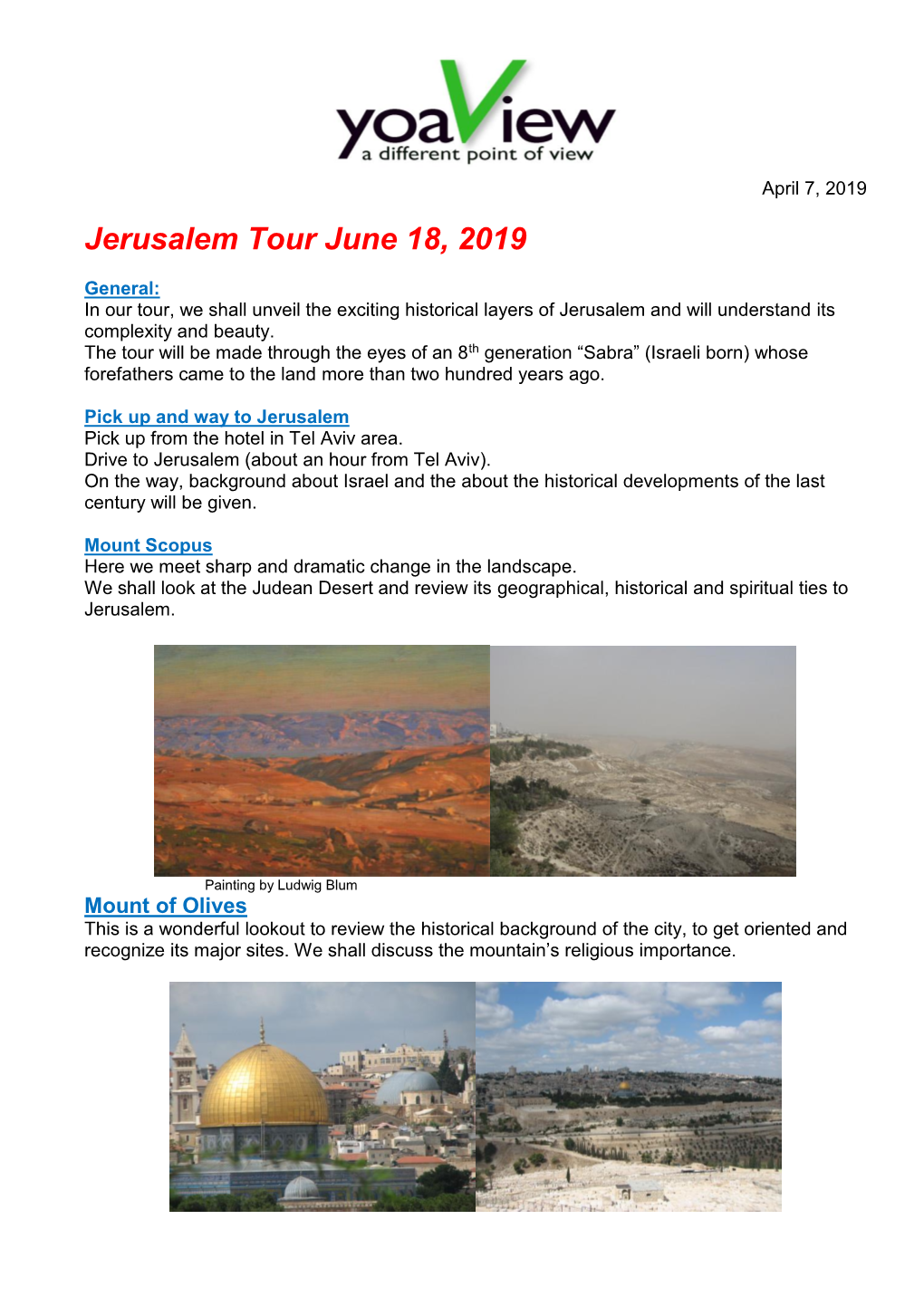 Jerusalem Tour June 18, 2019