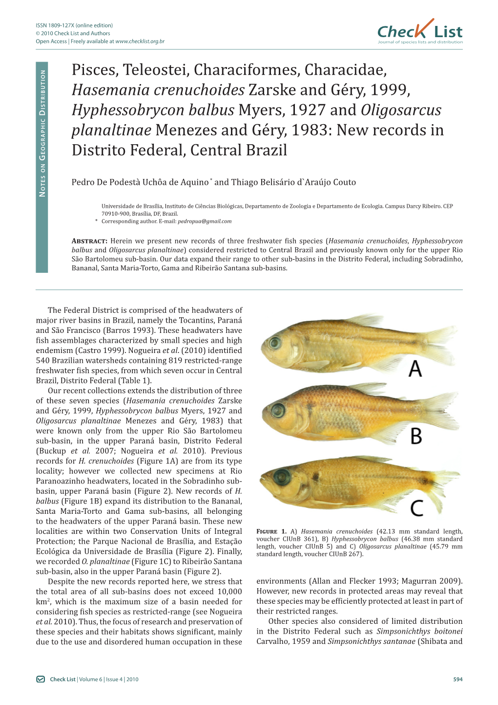 Check List and Authors Chec List Open Access | Freely Available at Journal of Species Lists and Distribution