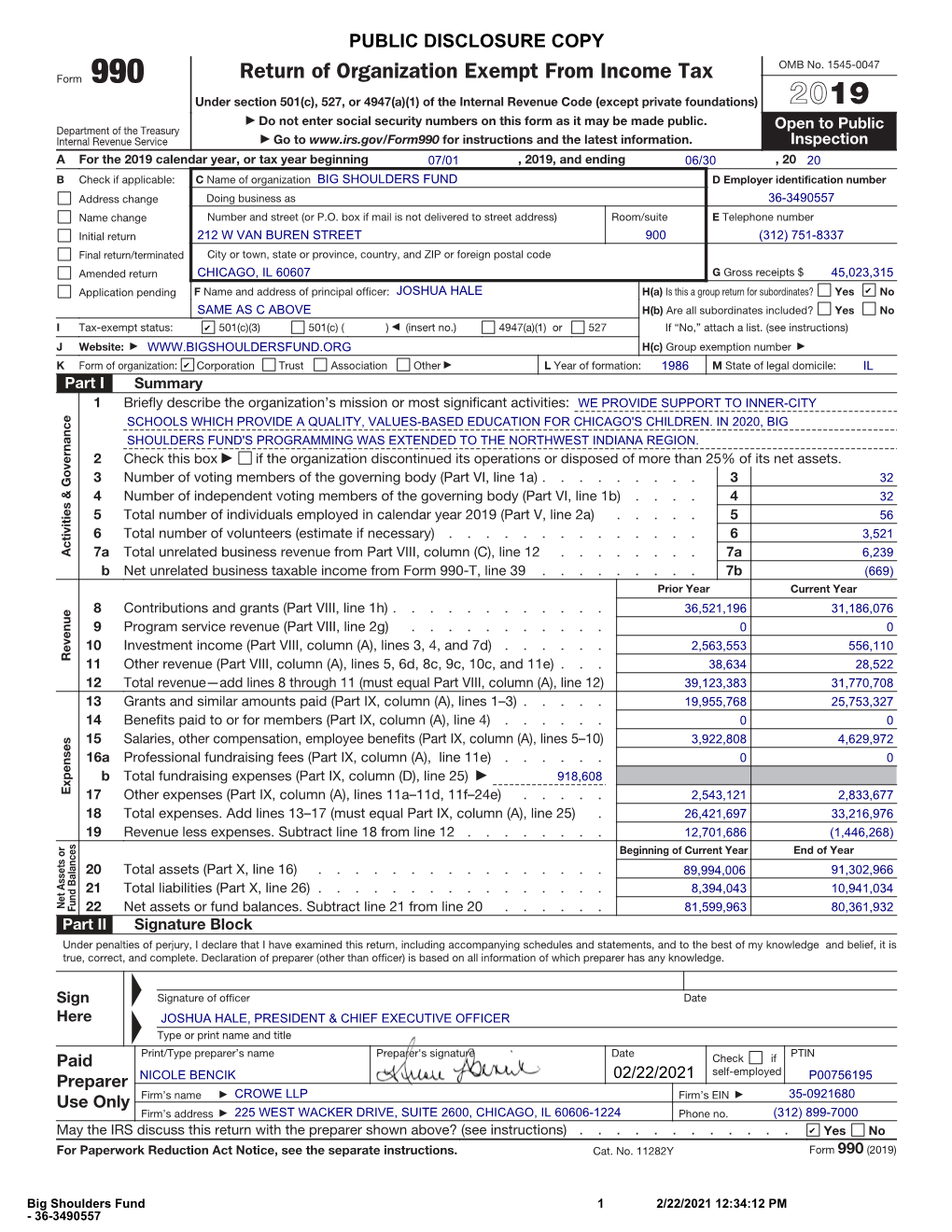 Return of Organization Exempt from Income