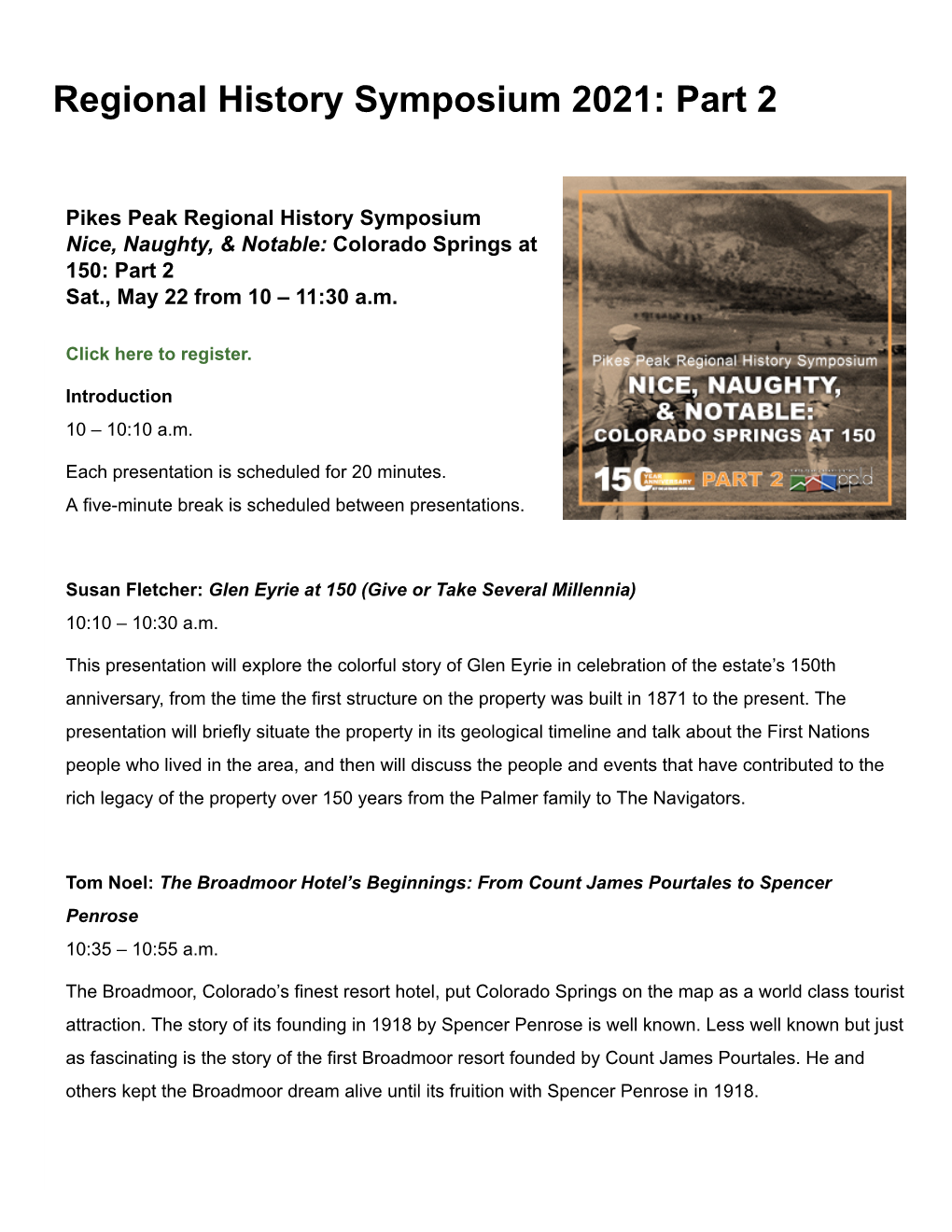 Regional History Symposium 2021: Part 2