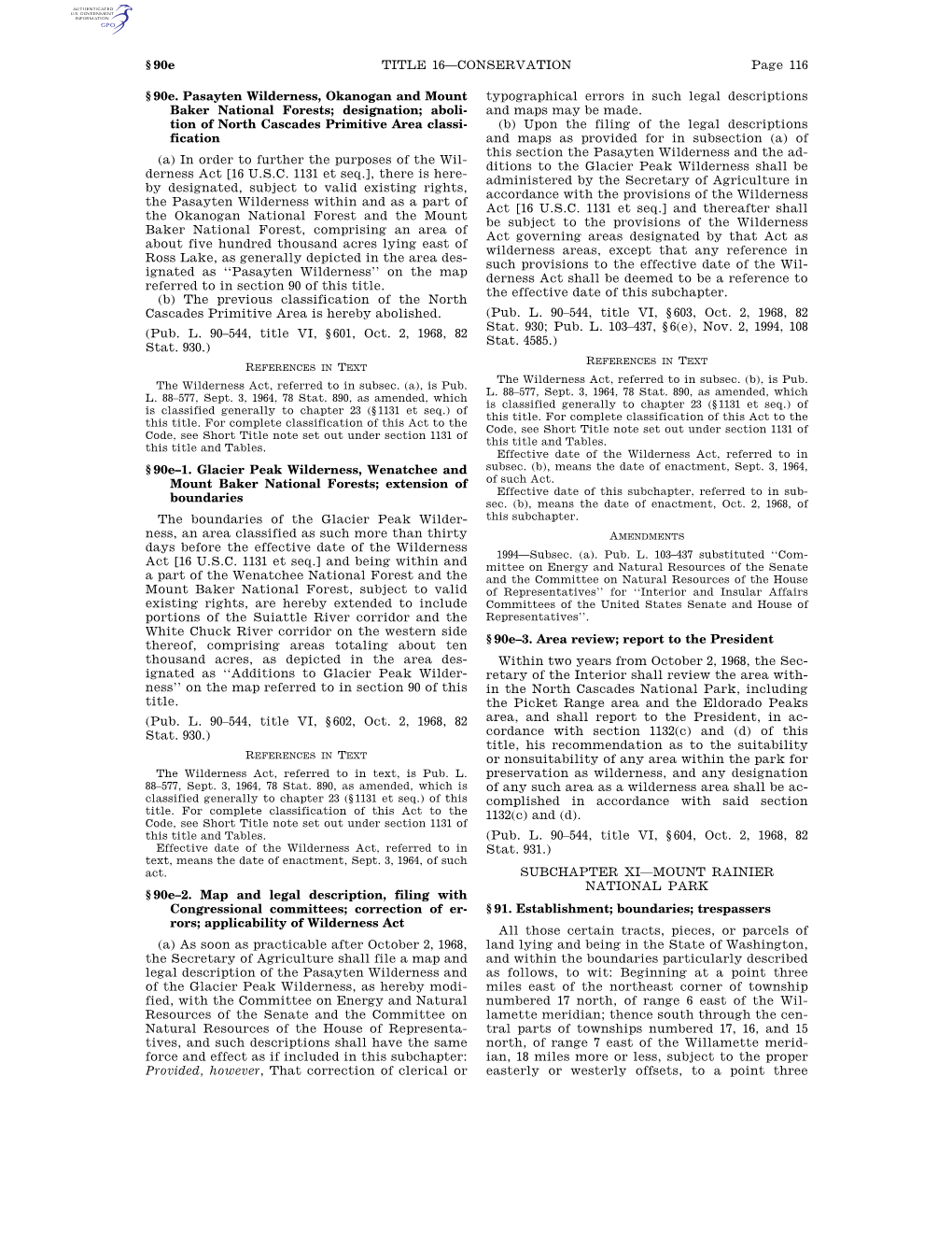 Page 116 TITLE 16—CONSERVATION