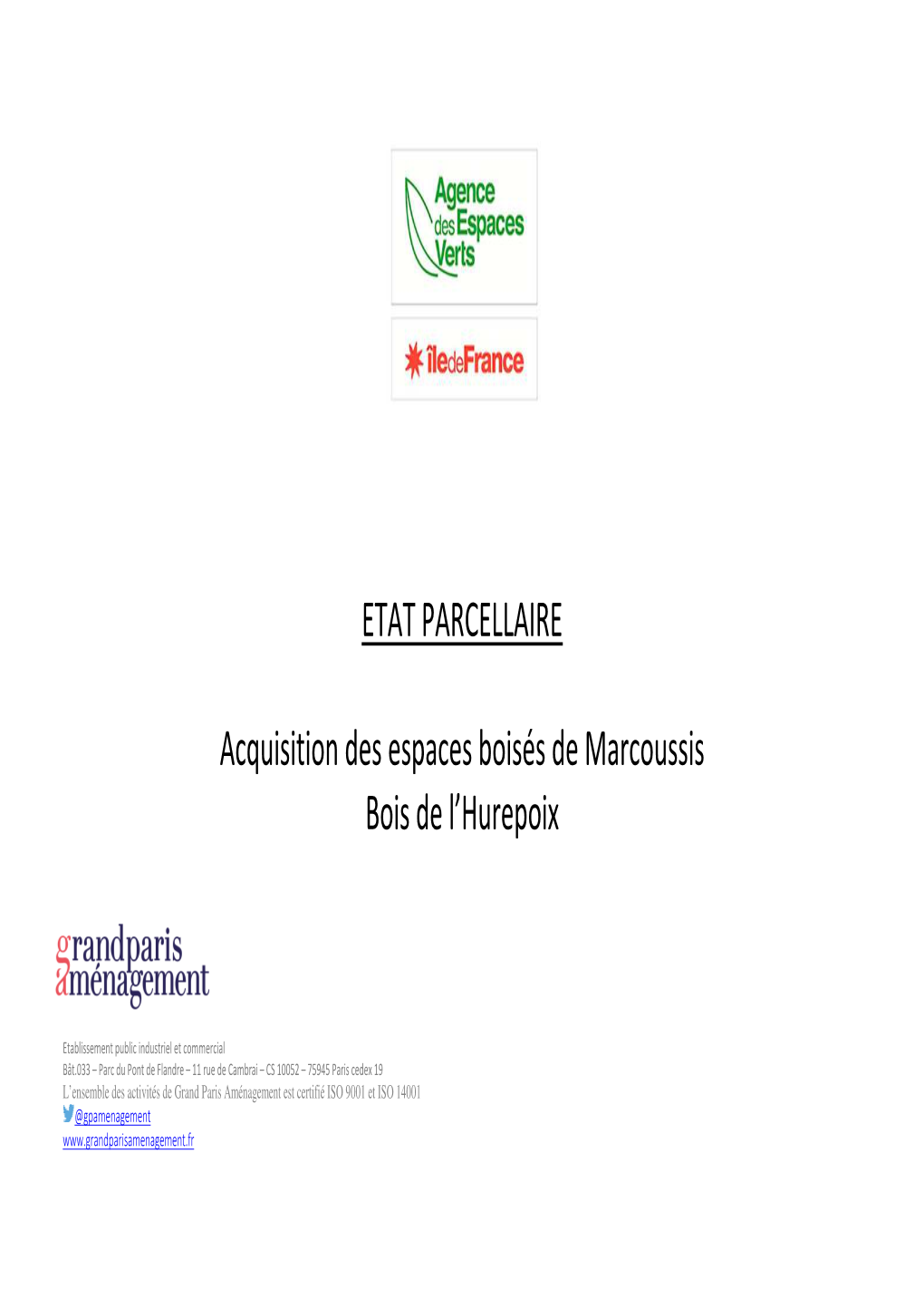 ETAT PARCELLAIRE Acquisition Des Espaces Boisés De Marcoussis Bois