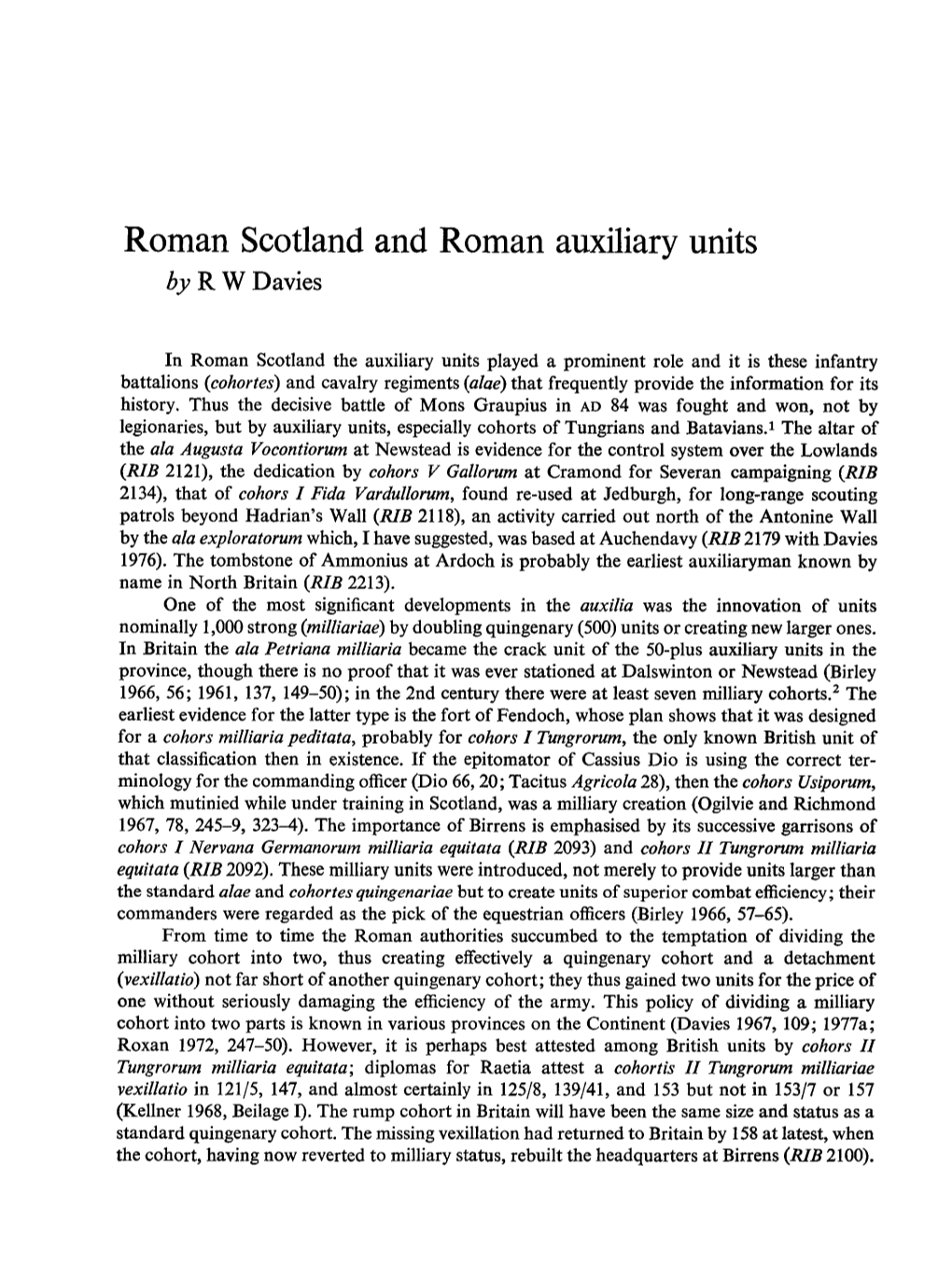Roman Scotland and Roman Auxiliary Units by Davierw S