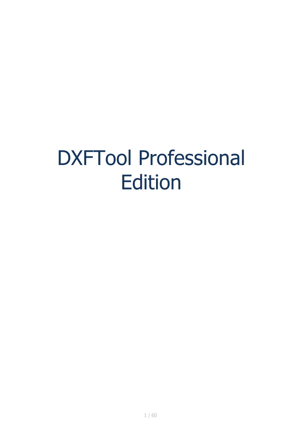 Dxftool Professional Edition