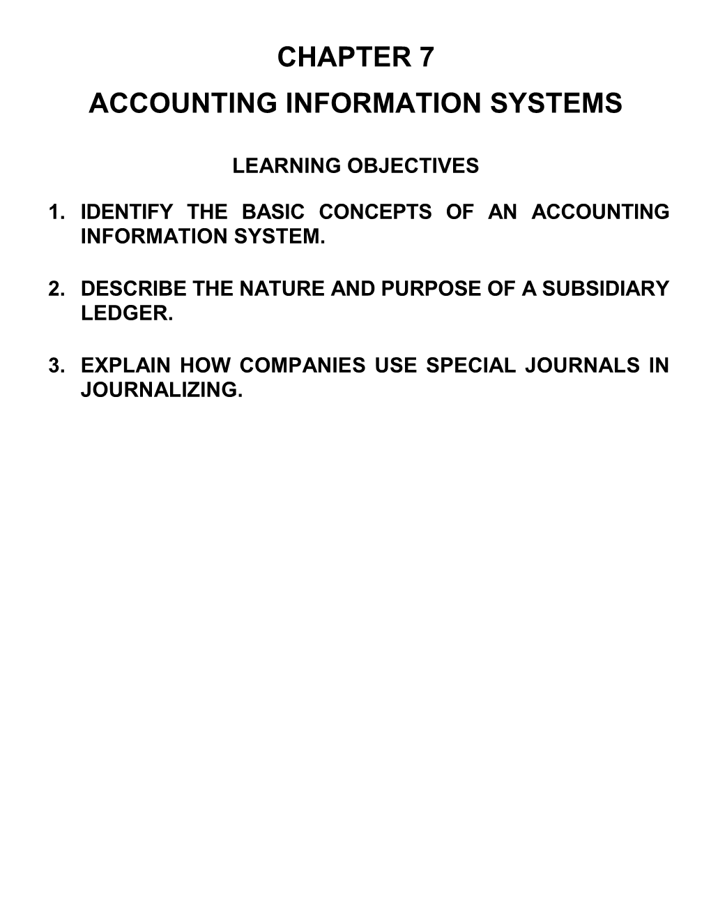 Chapter 7 Accounting Information Systems