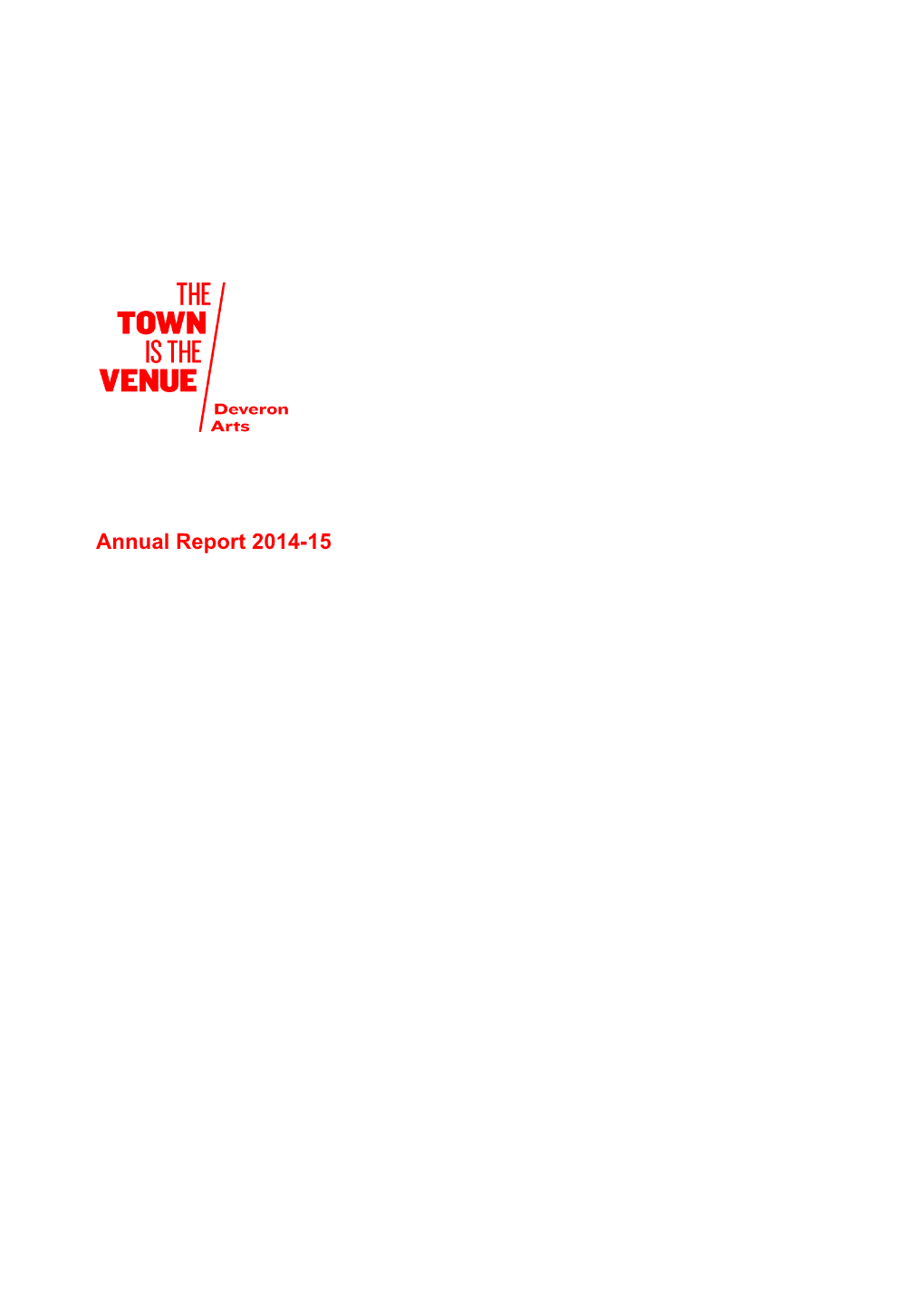 Deveron Arts Annual Report 2014-15