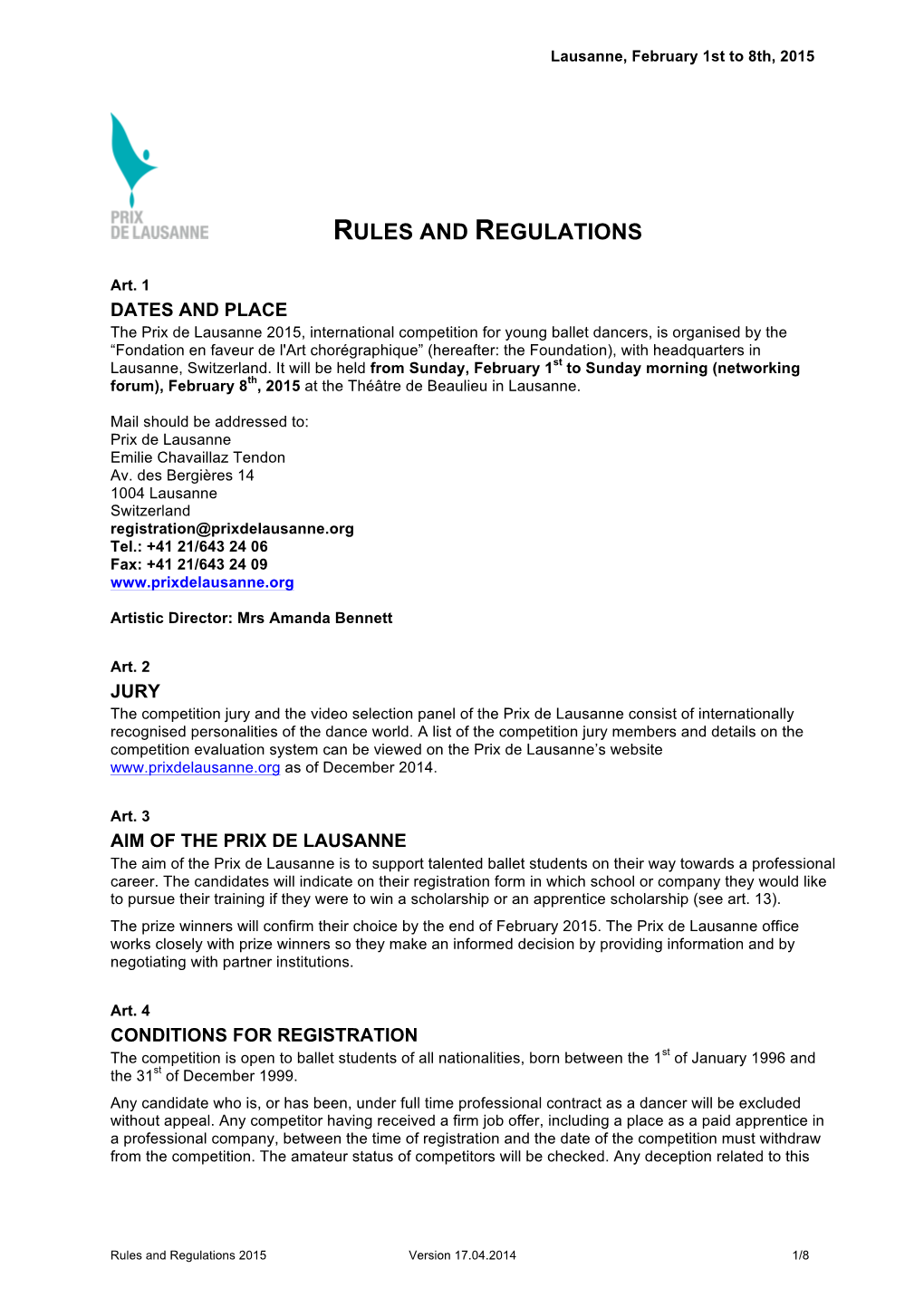 Rules and Regulations