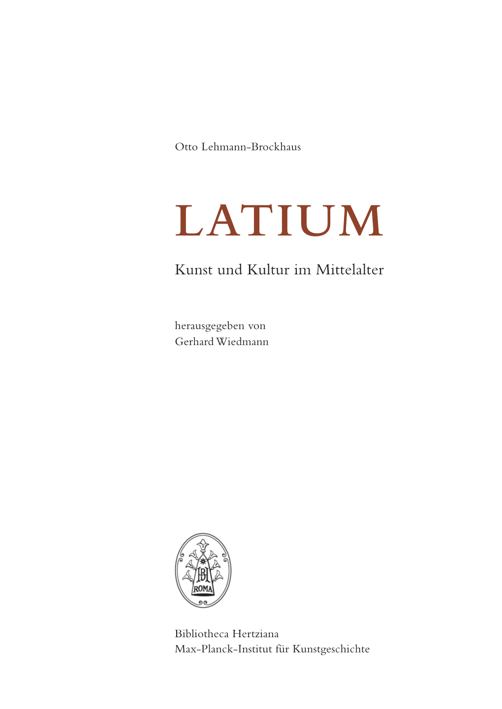 LATIUM Kunst Und Kultur Im Mittelalter