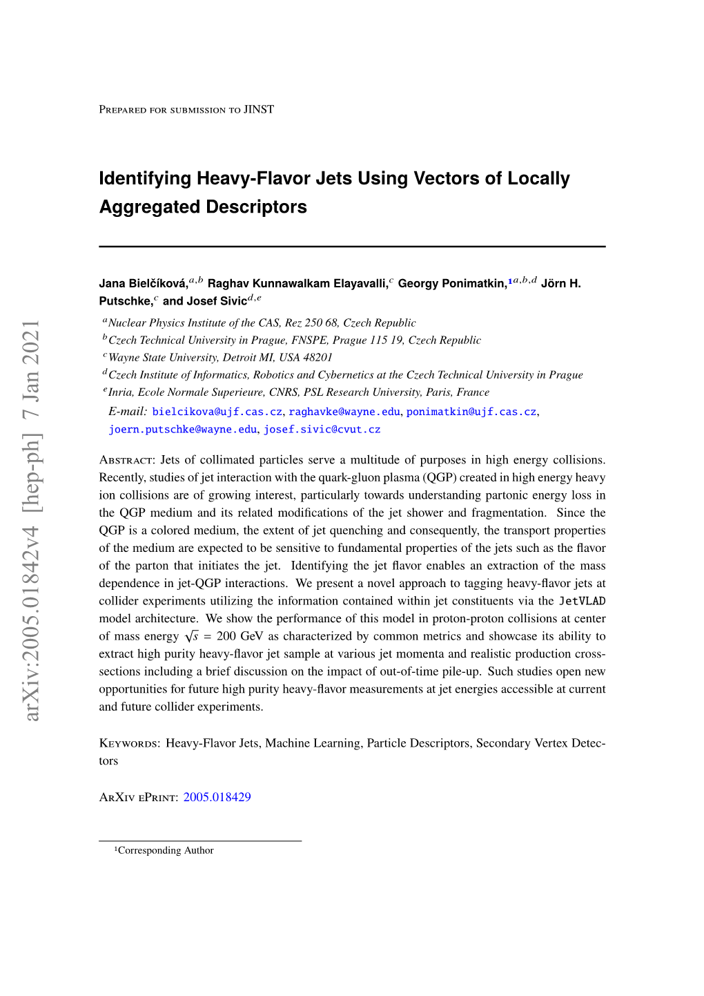 Identifying Heavy-Flavor Jets Using Vectors of Locally Aggregated Descriptors