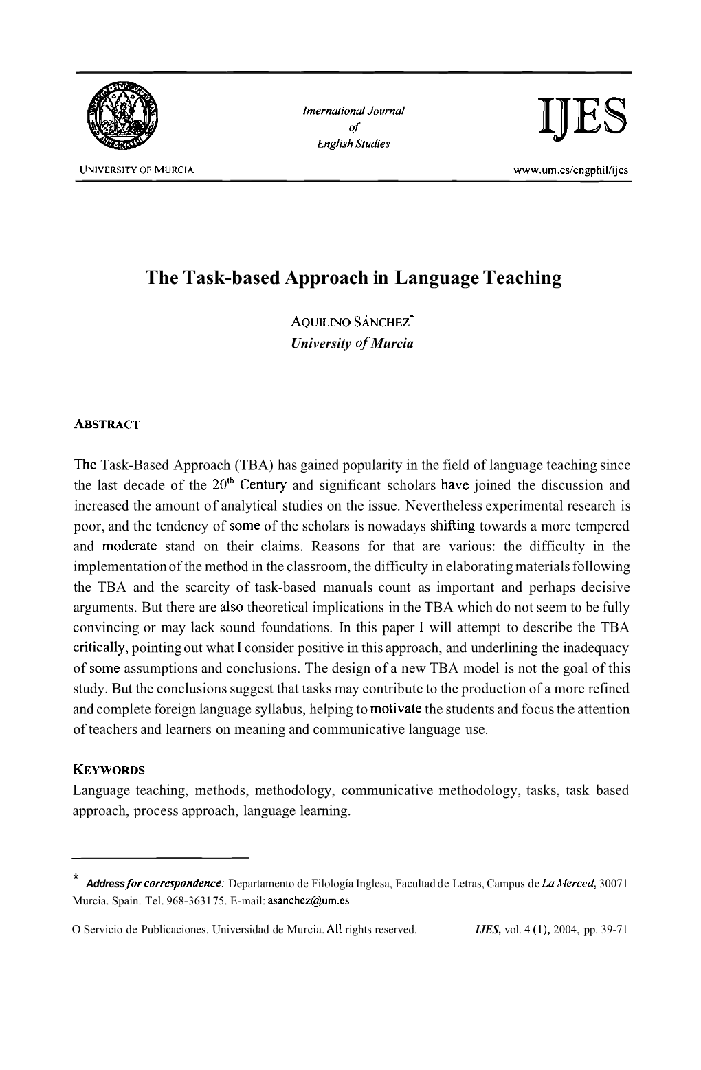 The Task-Based Approach in Language Teaching