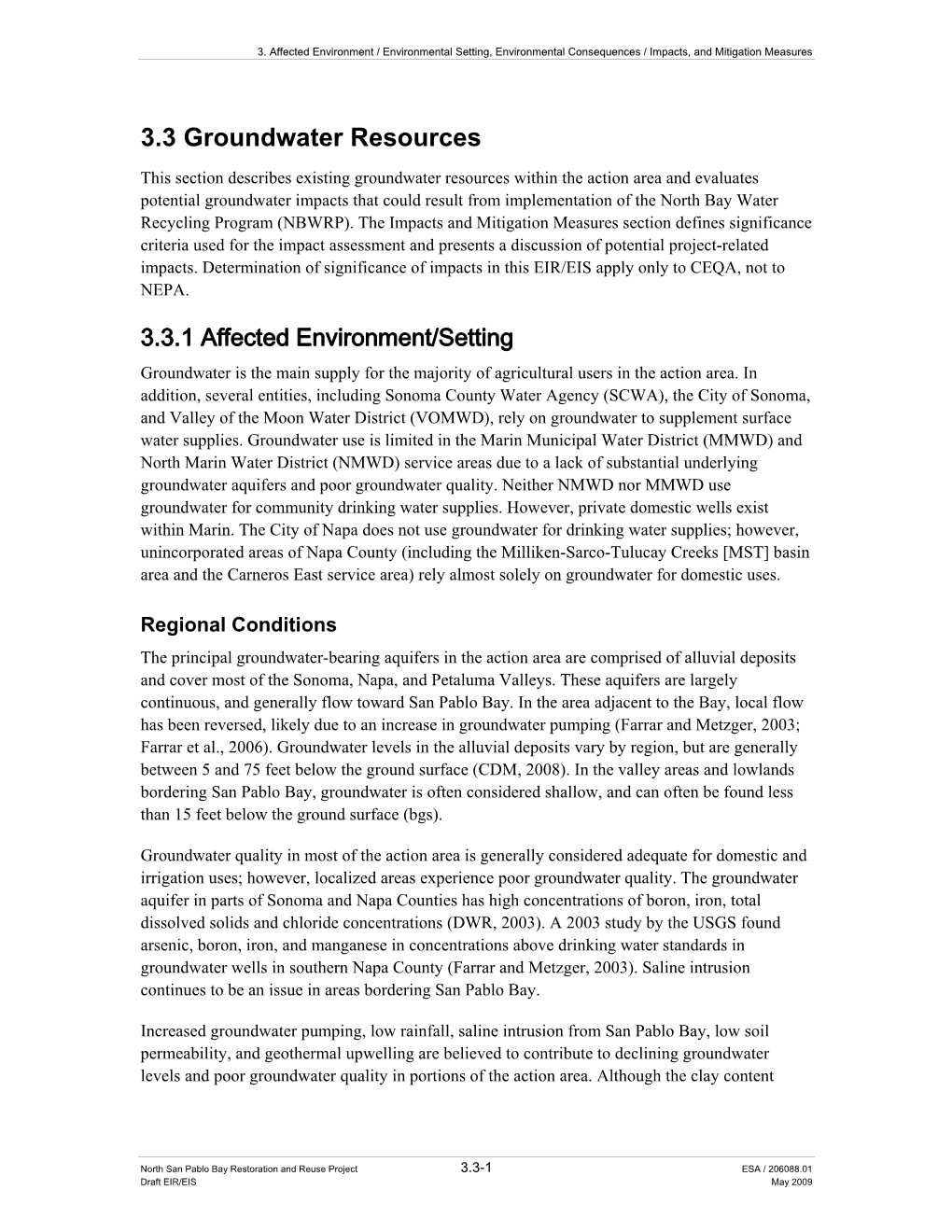 3.3 Groundwater Resources