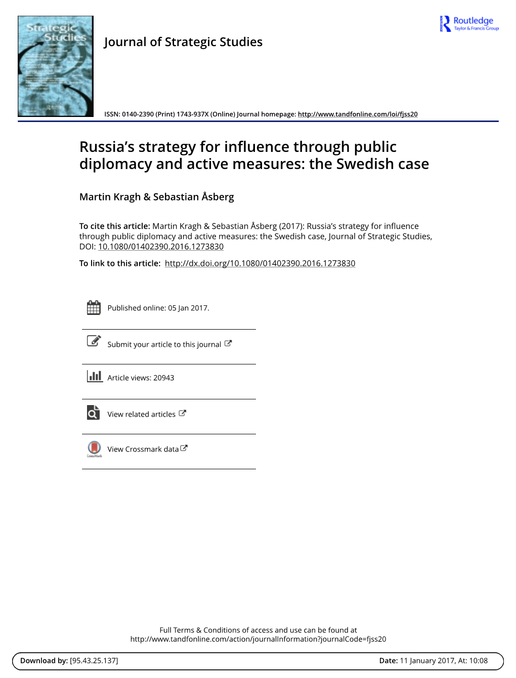 Russia's Strategy for Influence Through Public Diplomacy and Active