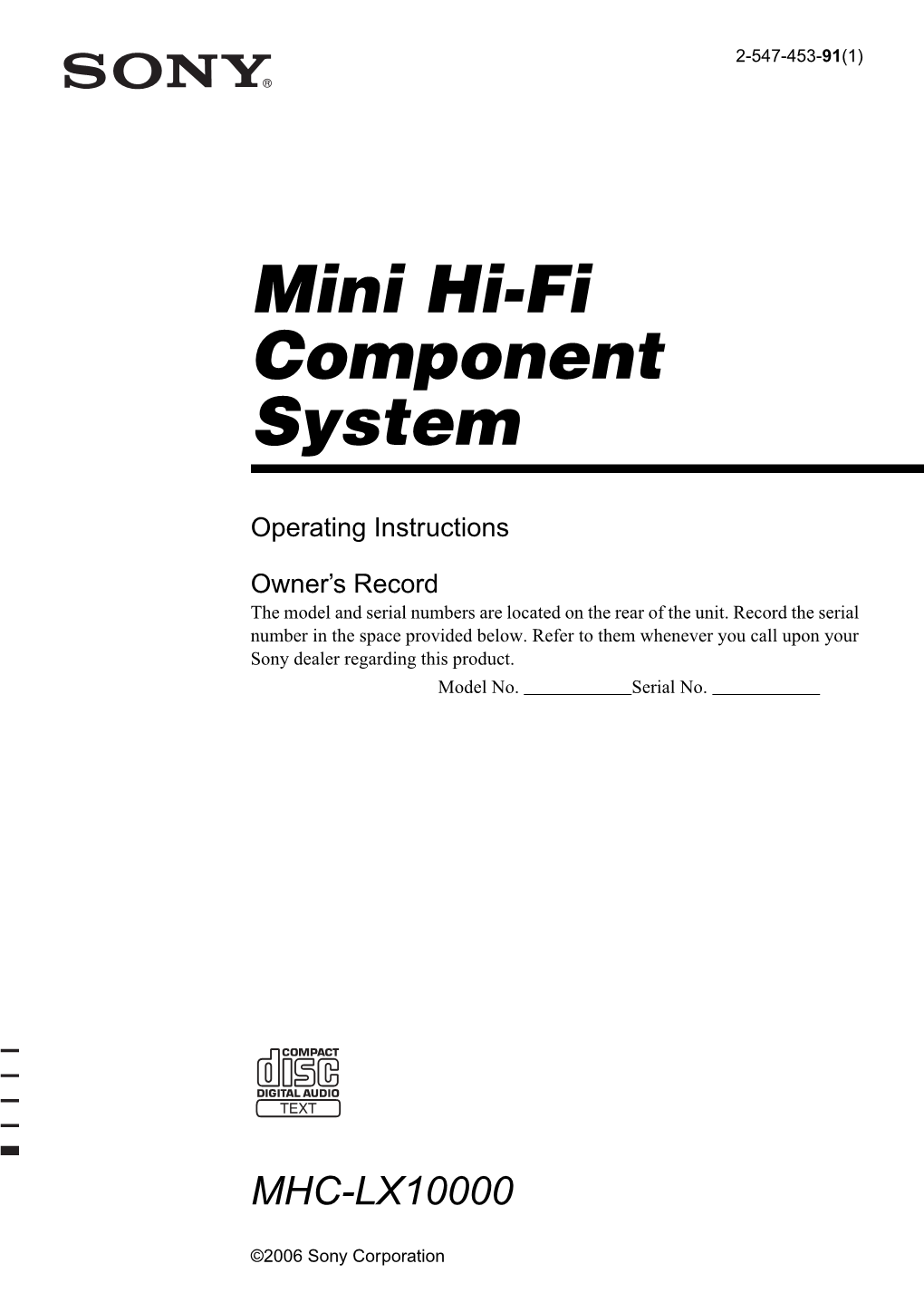 Mini Hi-Fi Component System