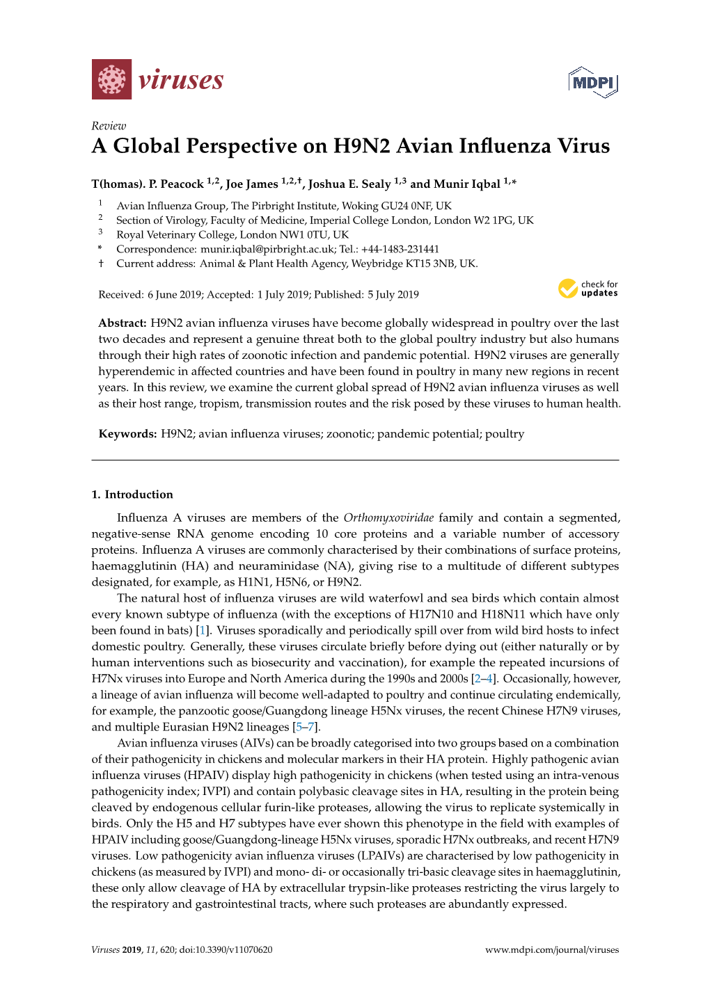 A Global Perspective on H9N2 Avian Influenza Virus