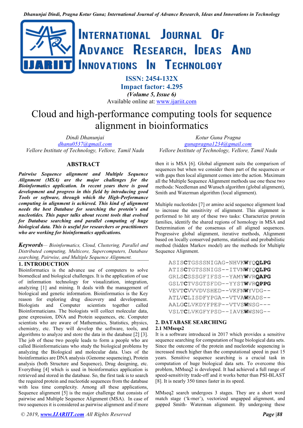 Cloud and High-Performance Computing Tools for Sequence