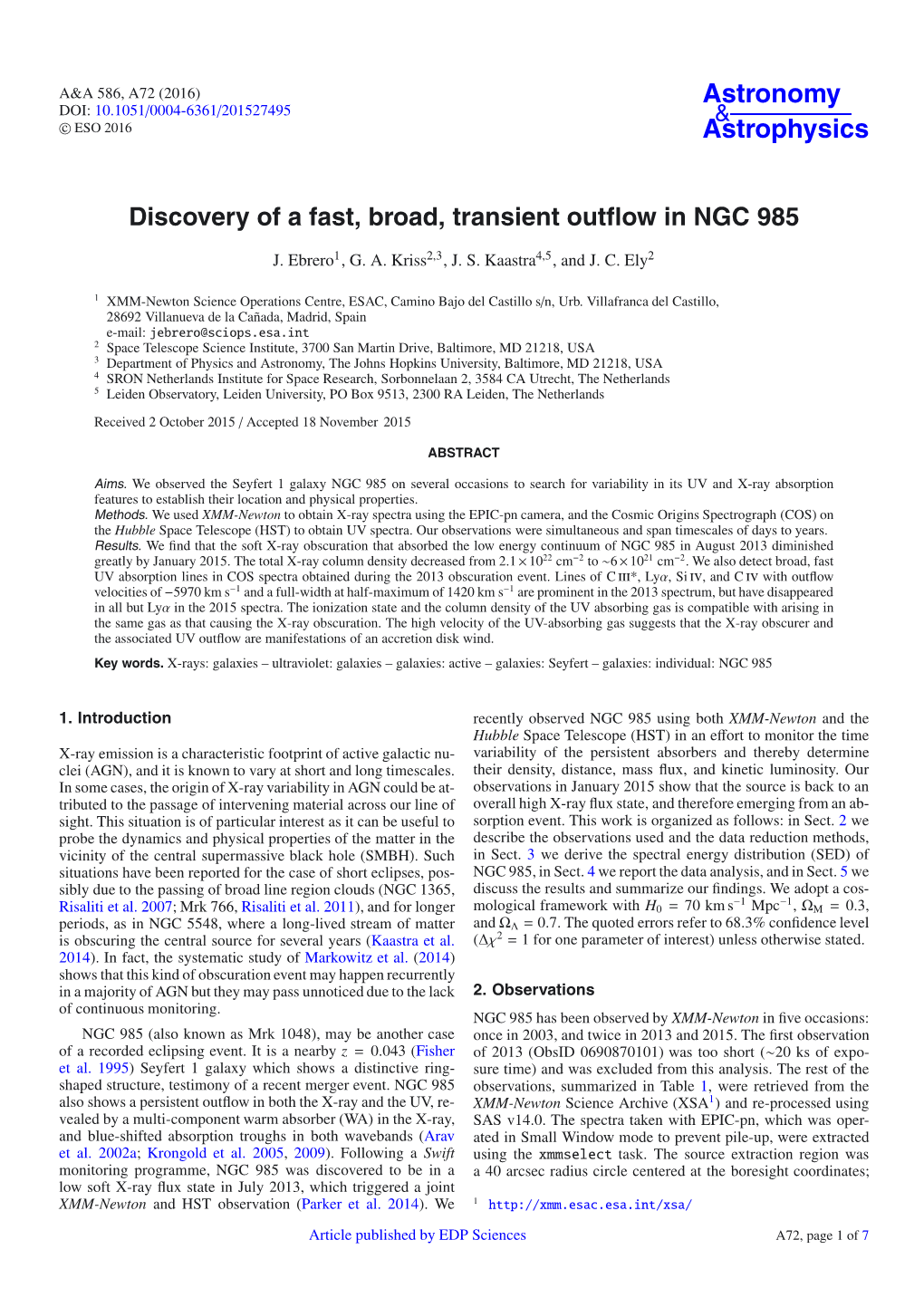 Discovery of a Fast, Broad, Transient Outflow in NGC