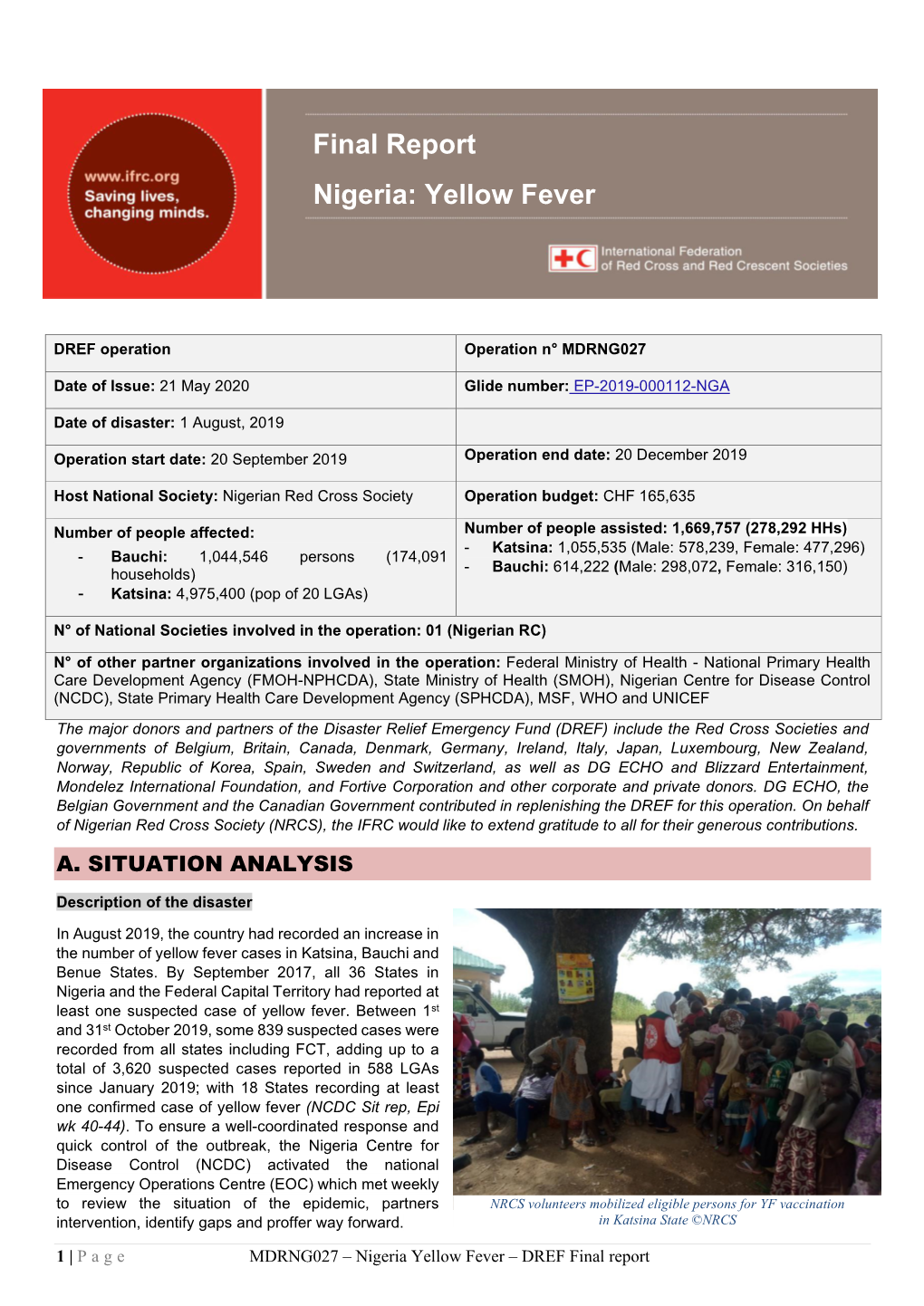 Final Report Nigeria: Yellow Fever