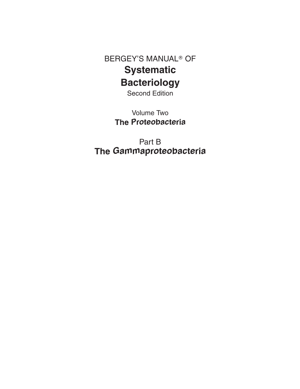 Bergey's Manual Of