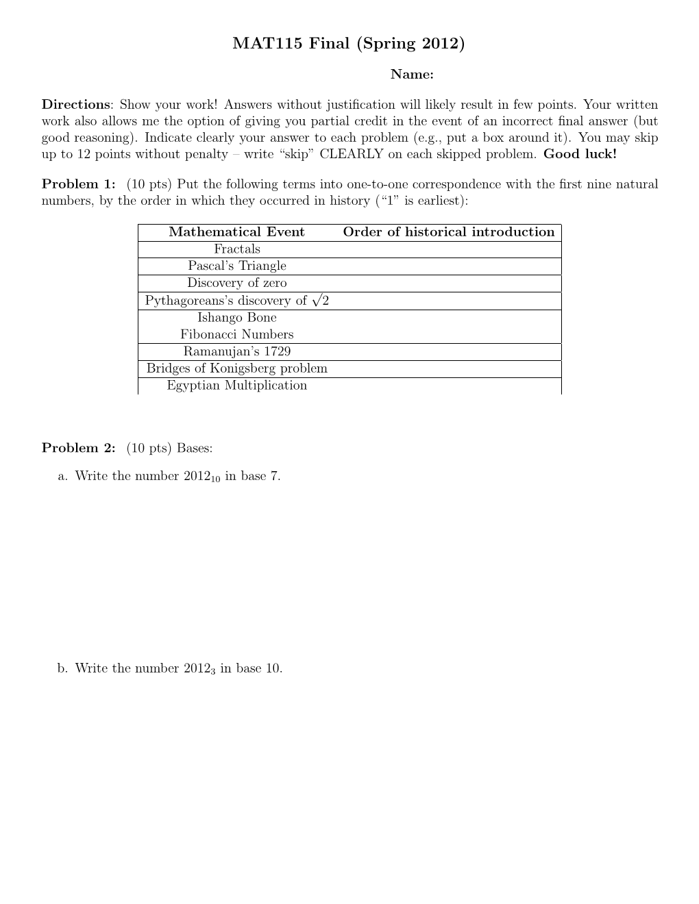 MAT115 Final (Spring 2012)