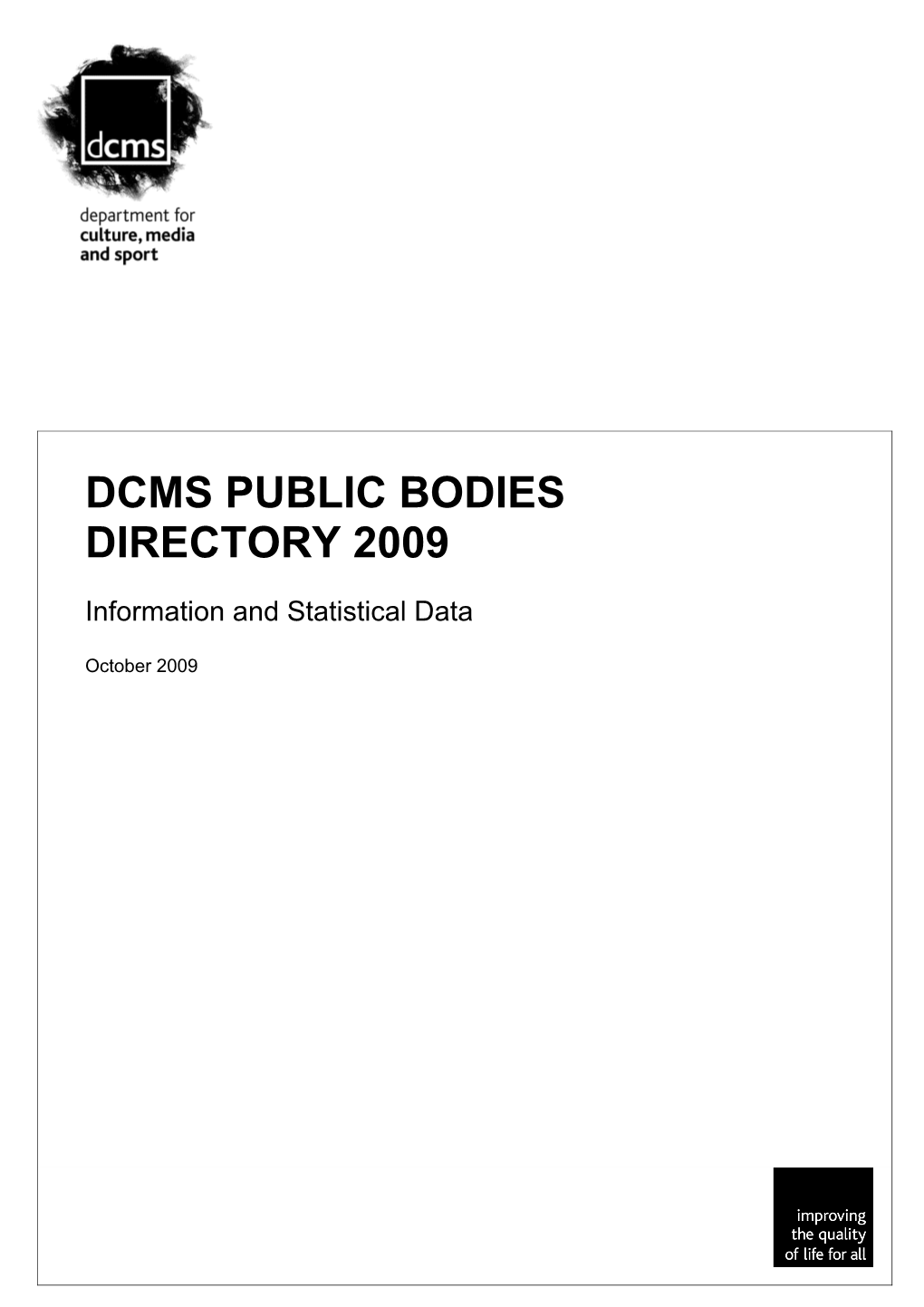 DCMS Public Bodies Directory 2009