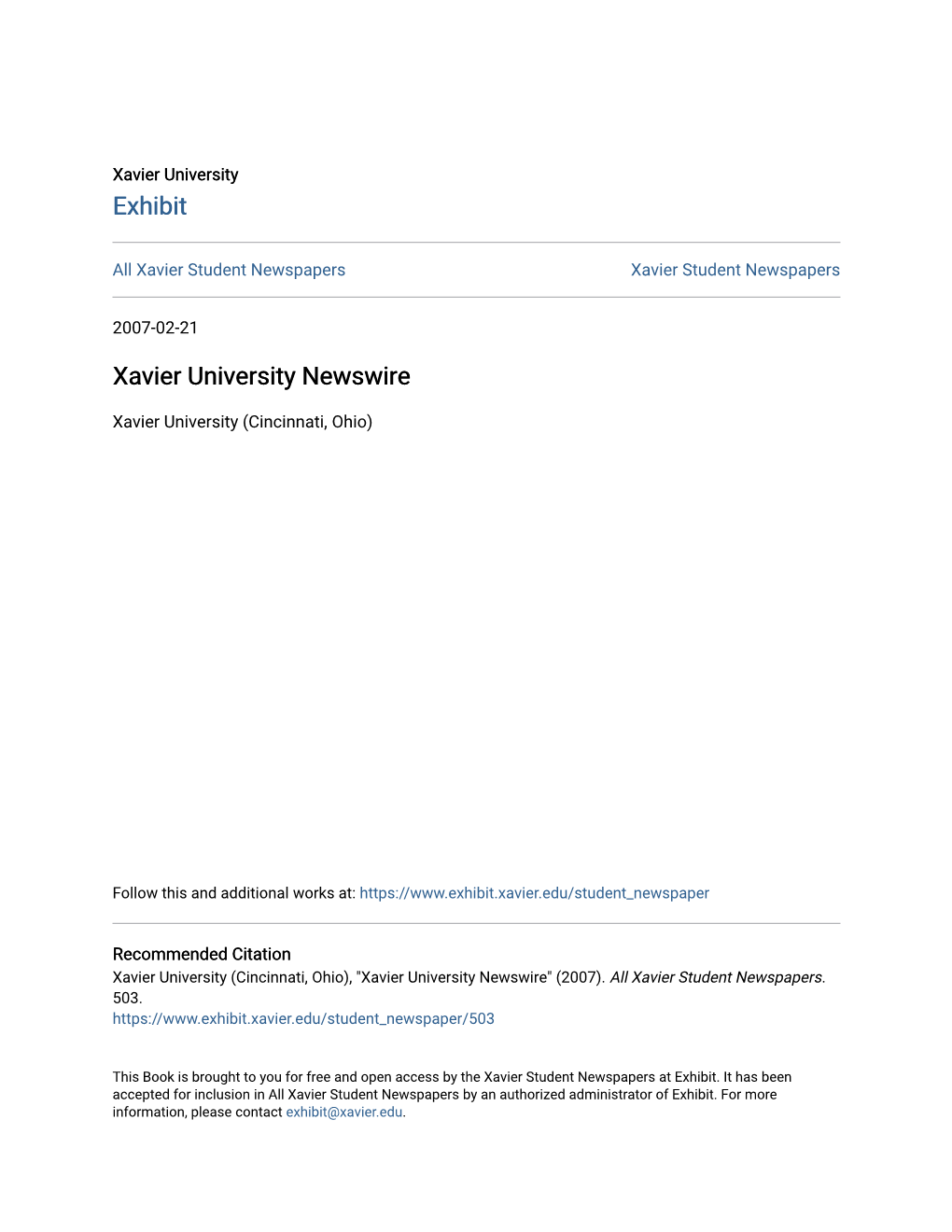 Xavier University Newswire