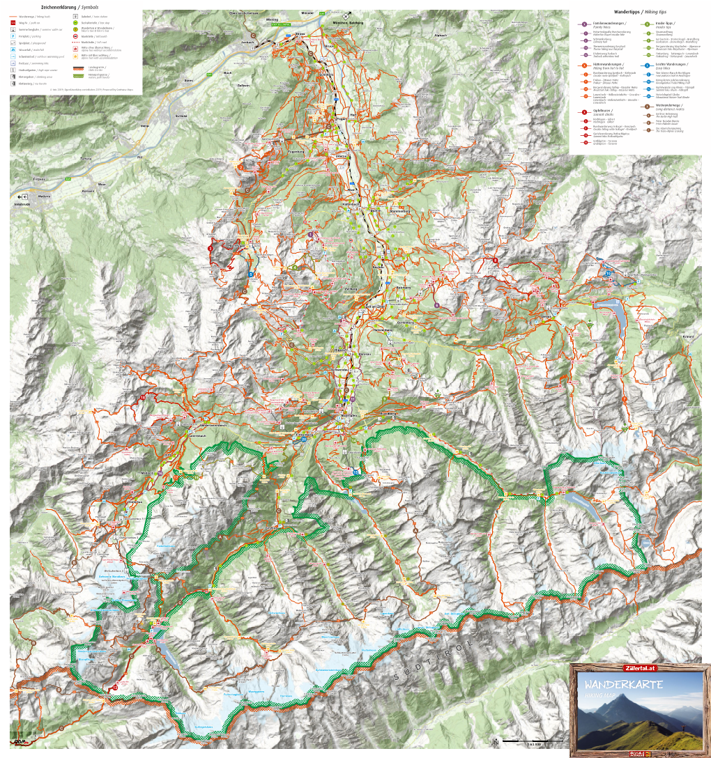 WANDERKARTE 2693M Waxeggkees Hochsteller 3172M Pfitscher Joch Furtschaglkees 4