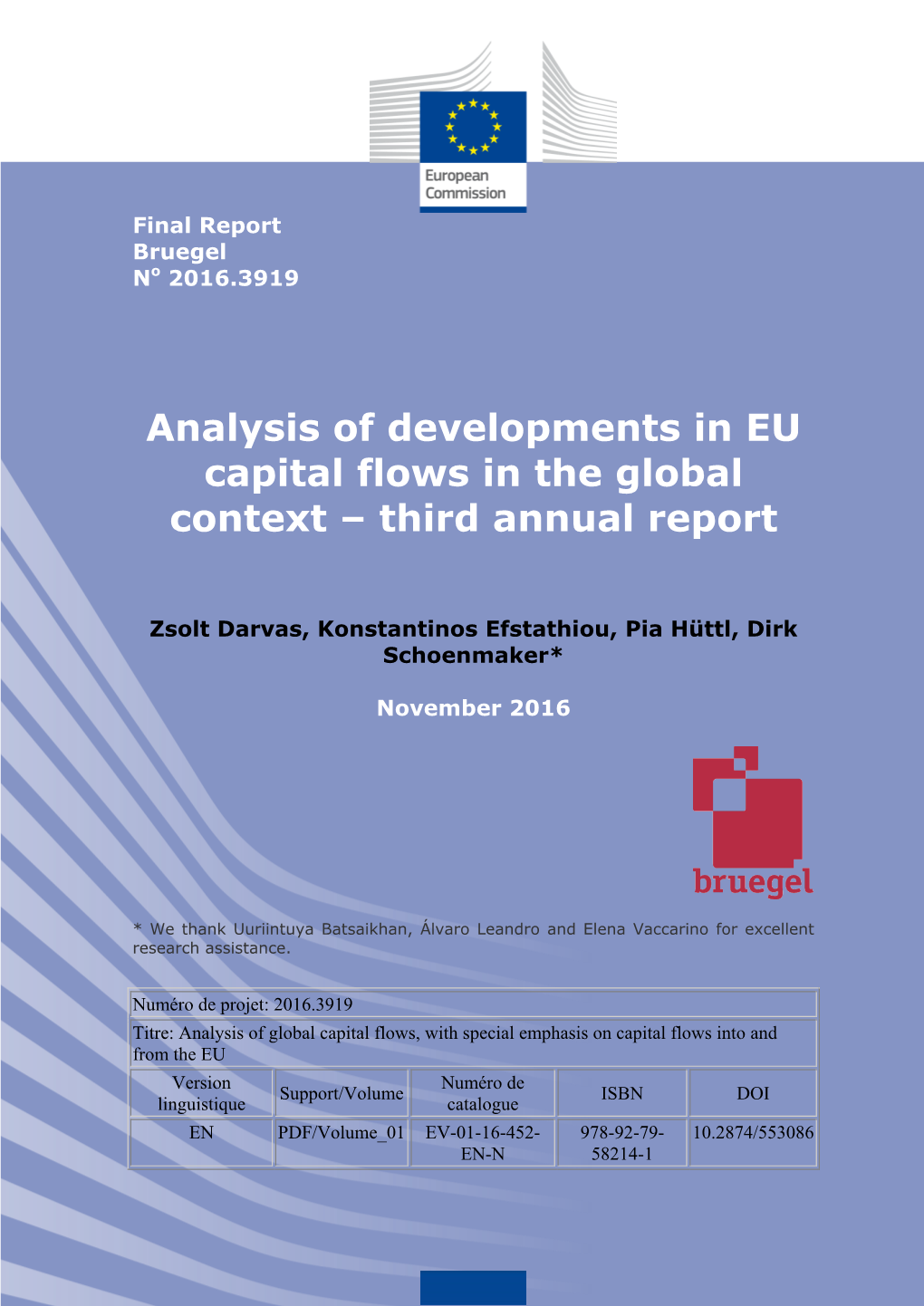 Analysis of Developments in EU Capital Flows in the Global Context – Third Annual Report