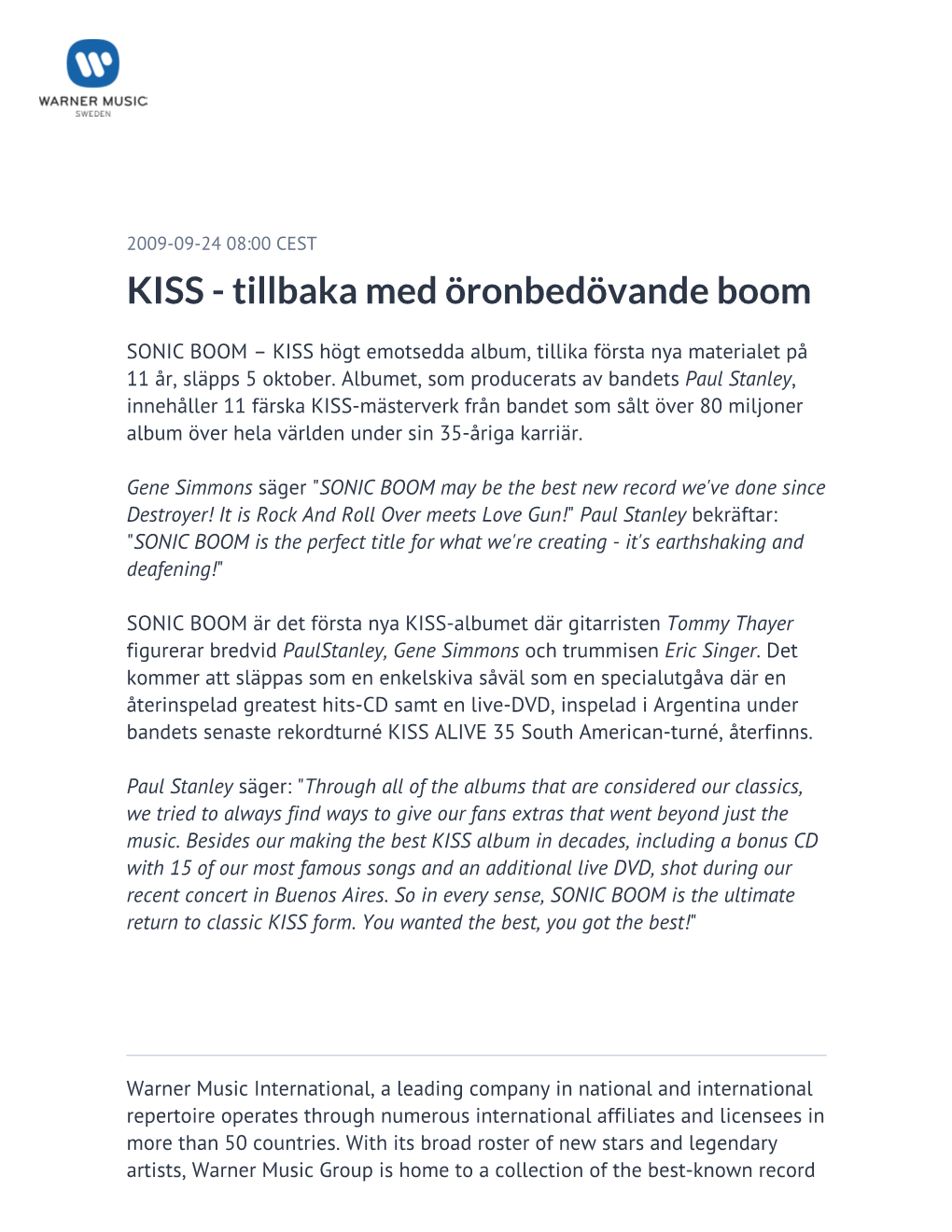 KISS - Tillbaka Med Öronbedövande Boom