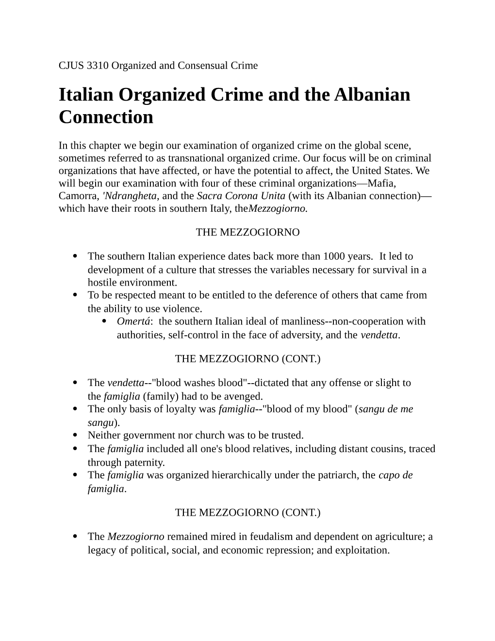 Italian Organized Crime and the Albanian Connection