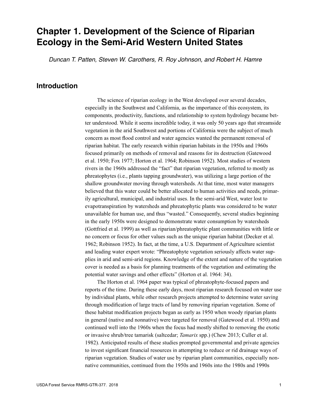 Riparian Research and Management: Past, Present, Future