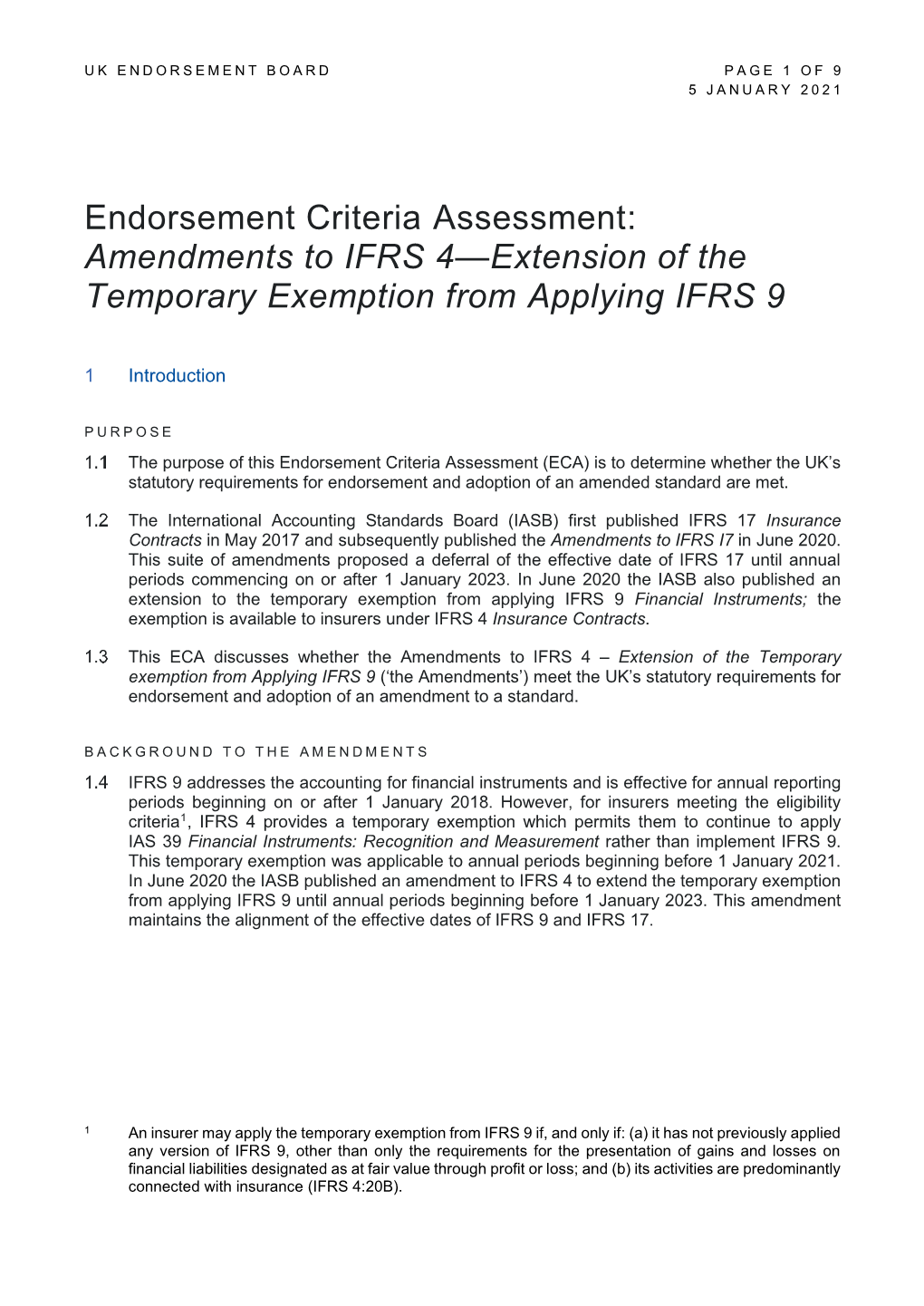 Amendments to IFRS 4—Extension of the Temporary Exemption from Applying IFRS 9