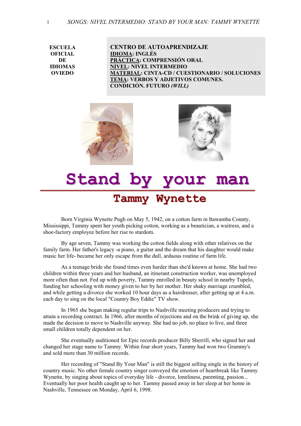 Stand by Your Man: Tammy Wynette