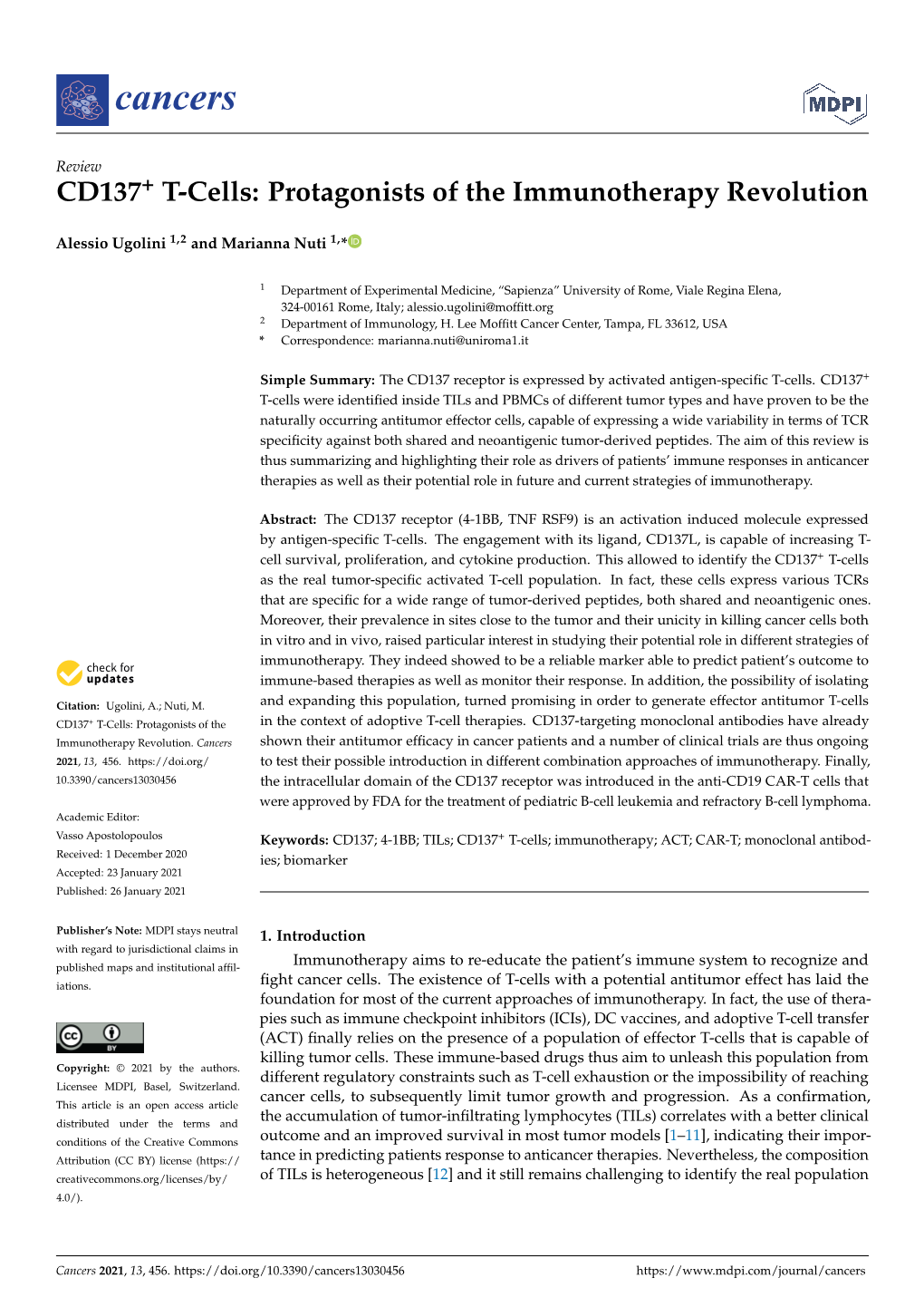 CD137+ T-Cells: Protagonists of the Immunotherapy Revolution