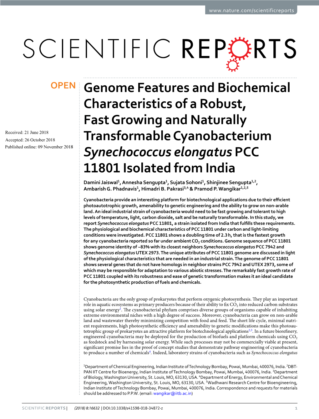 Genome Features and Biochemical Characteristics of a Robust, Fast