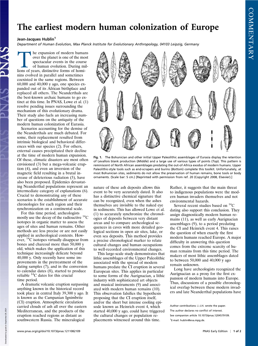 The Earliest Modern Human Colonization of Europe