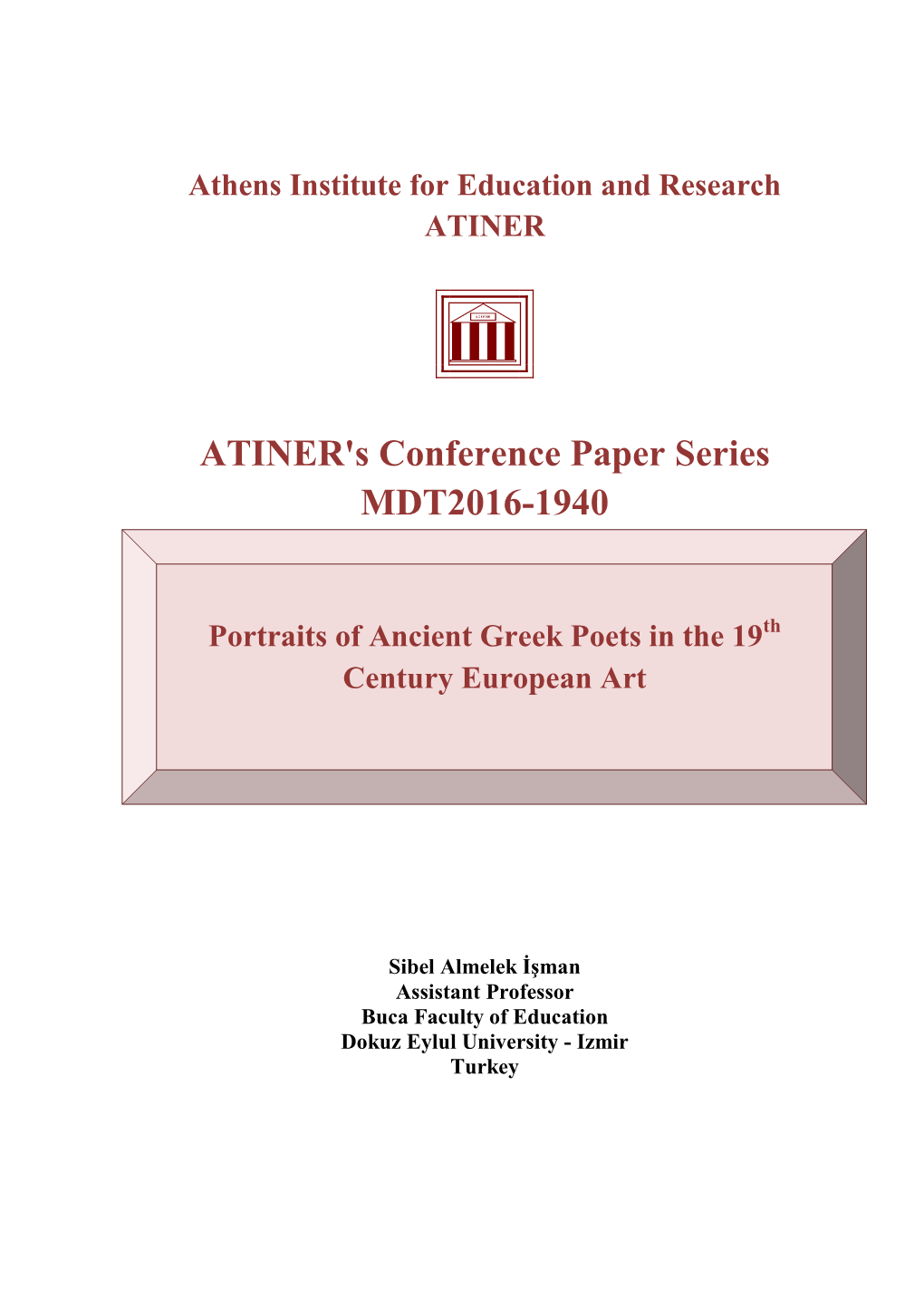 ATINER's Conference Paper Series MDT2016-1940