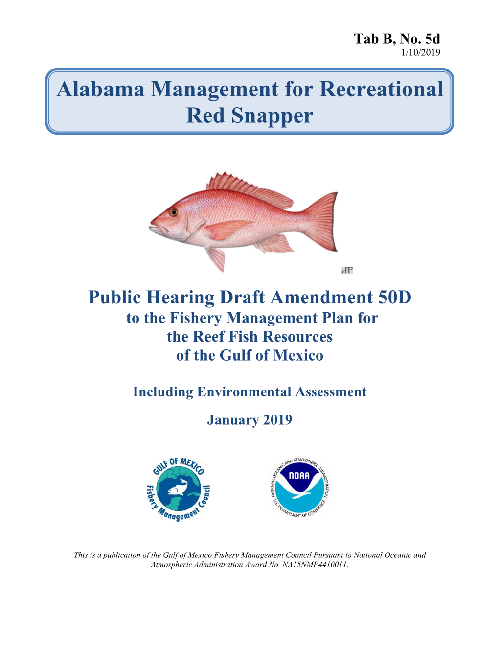 Alabama Management for Recreational Red Snapper