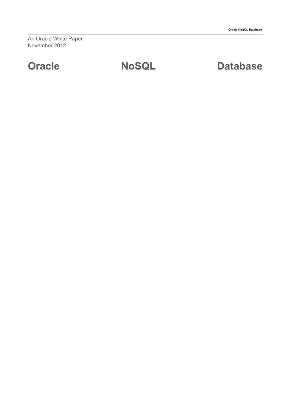 Oracle Nosql Database