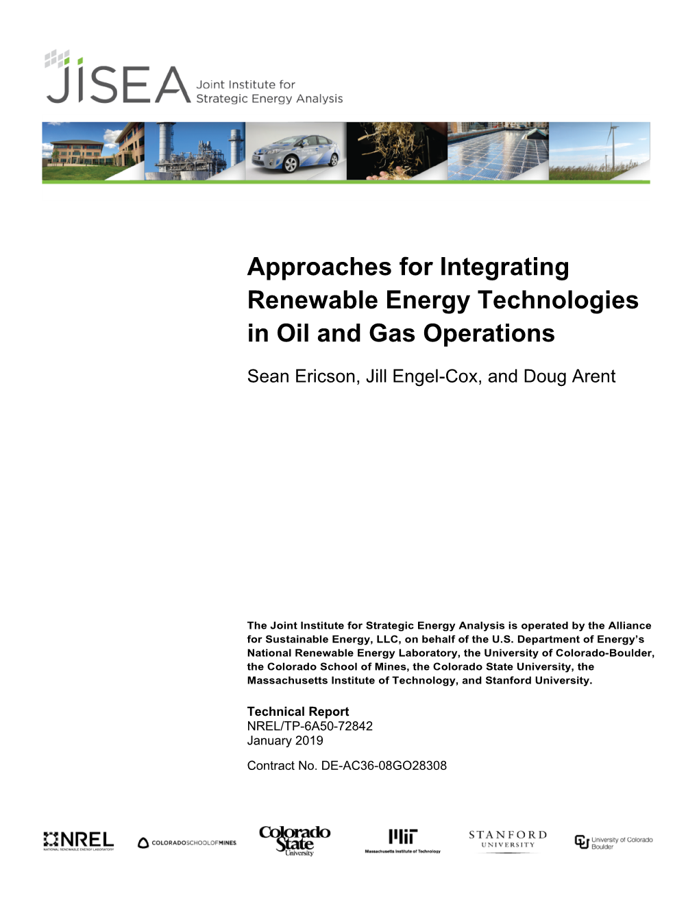 Approaches for Integrating Renewable Energy Technologies in Oil and Gas Operations