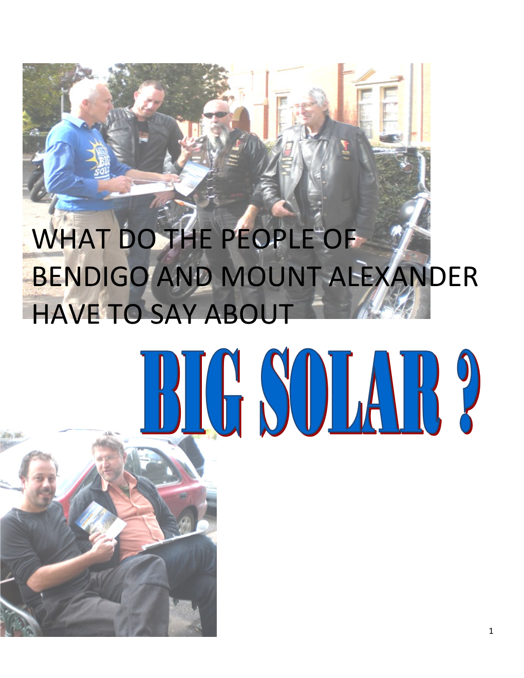 Big Solar Poll Report Bendigo and Castlemaine 2012