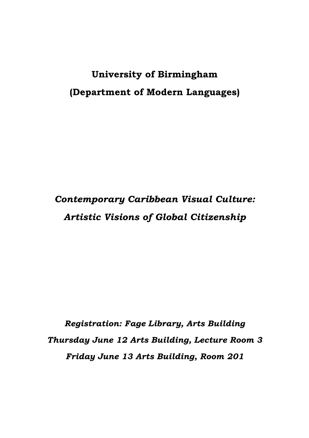 Contemporary Caribbean Visual Culture: Artistic Visions of Global Citizenship