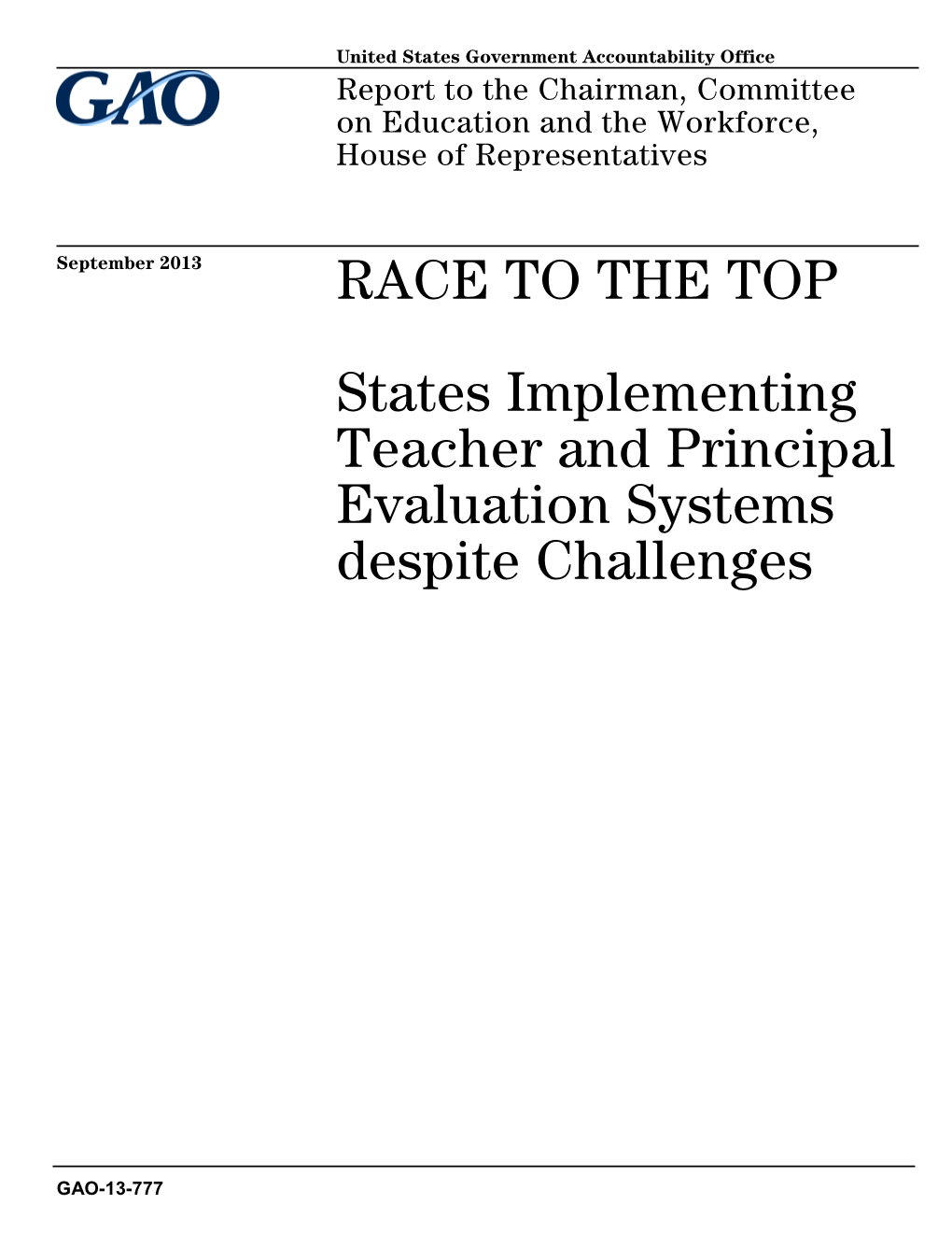 Race to the Top: States Implementing Teacher and Principal Evaluation