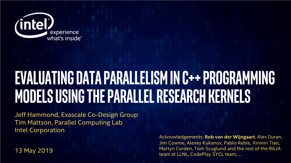 Hammond IWOCL 2019 Data Parallelism in C++ PUBLIC