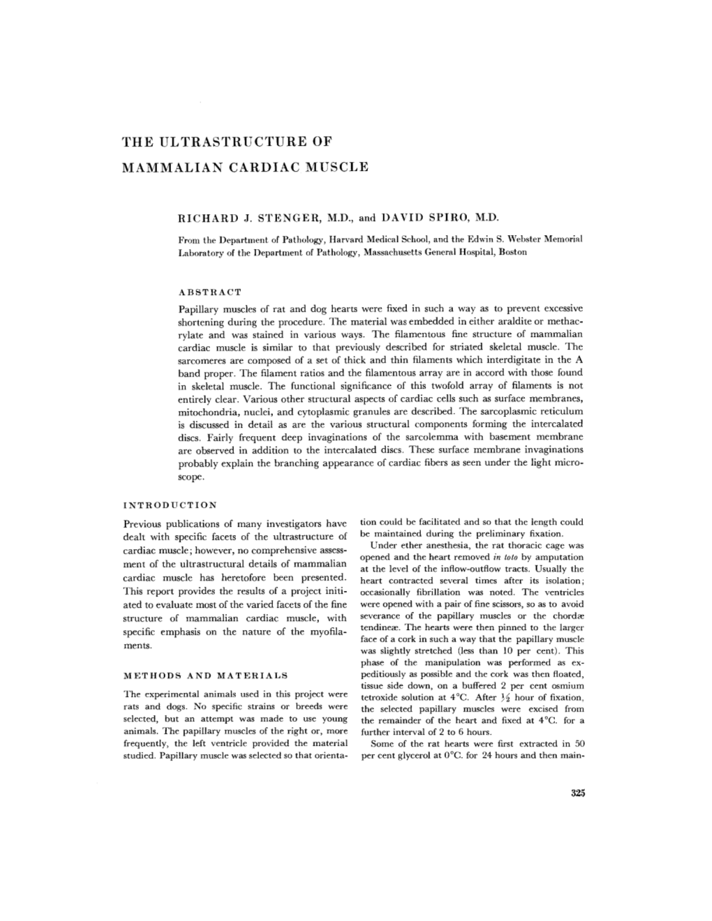 The Ultrastructure of Mammalian Cardiac Muscle