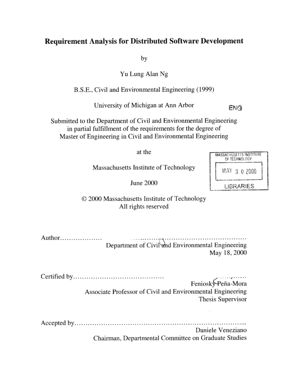 Requirement Analysis for Distributed Software Development