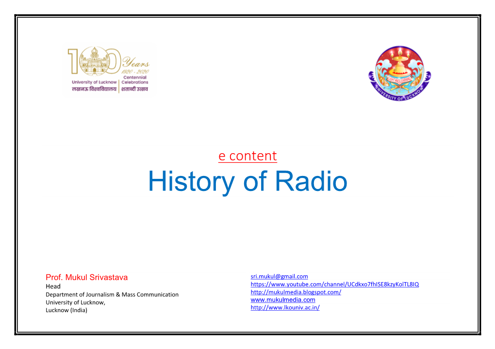 History of Radio